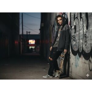 Y2K VANS Two-Tone Charcoal‎ Grey Zip-Up Hoodie Men's M Skater Indie-Sleaze